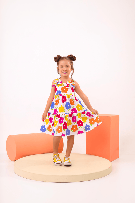Anabella Flowers Dress for Girls, Ages 2-10 – Floral Design, Comfortable, Perfect for All Occasions