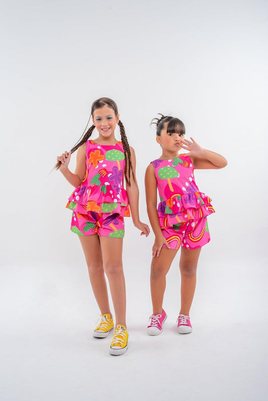 Peplum Pink Set for Girls, Ages 2-6 – Adorable Two-Piece Outfit, Comfortable and Stylish, Perfect for Any Occasion