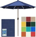 Solar LED Patio Umbrella, 80-Light Acrylic Market Umbrella with Crank and Tilt - Sunflower Yellow / 10FT Single Vent