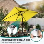 Rectangular Solar LED Patio Umbrella, 16-Light Vented Canopy with Crank Tilt - Apple Green / 6.5 X 10 Ft