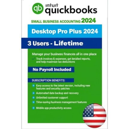 QuickBooks Desktop Pro Plus 2024 for Windows | 3-User License | One-Time Purchase | USA Version